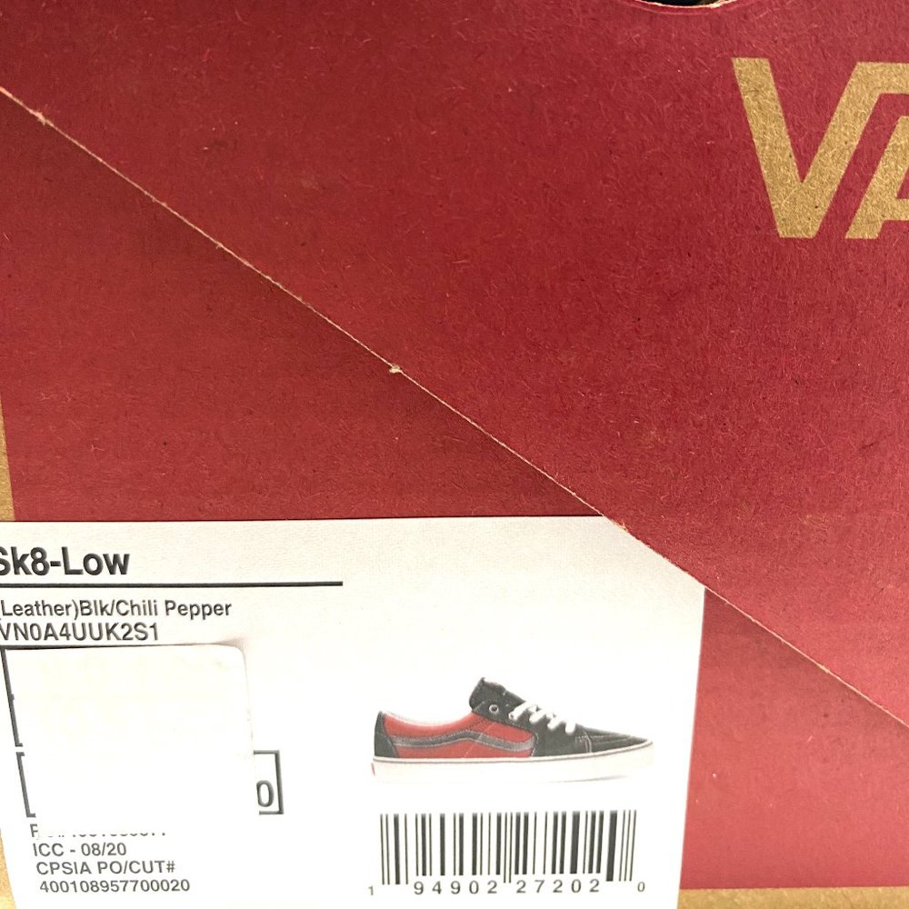 Vans Sk8 Low Leather Black Chili Pepper Sneakers Low Top SB Men's VN0A4UUK2S1 - Picture 10 of 11